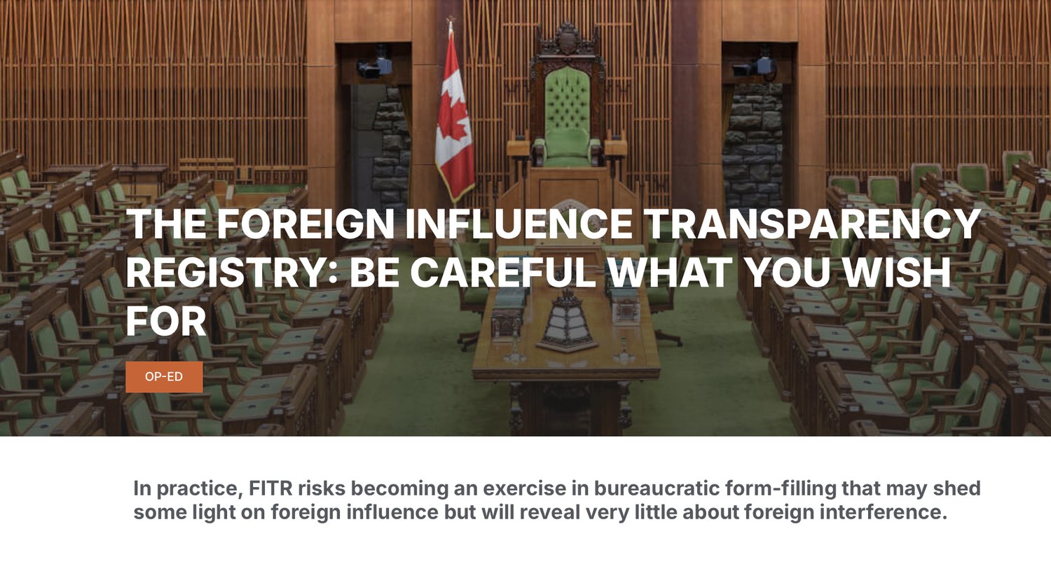 Notice of the proposed FITAA regulations in the Canada Gazette, Part I